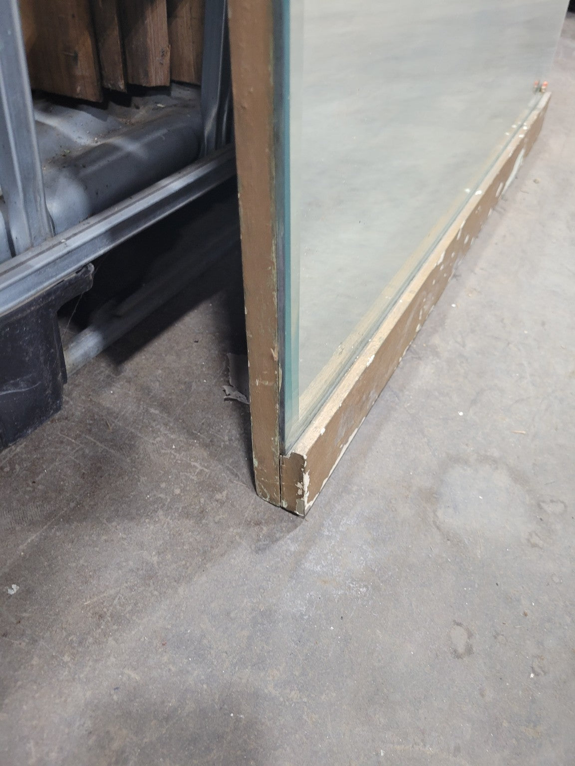 Square Wall Mirror with Painted Wood Base