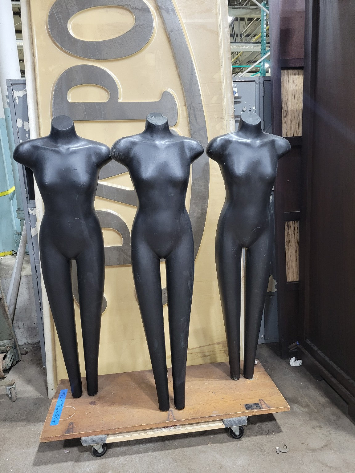 Mannequin Super Squad of Three on a Vintage Horton Ironing Table Base