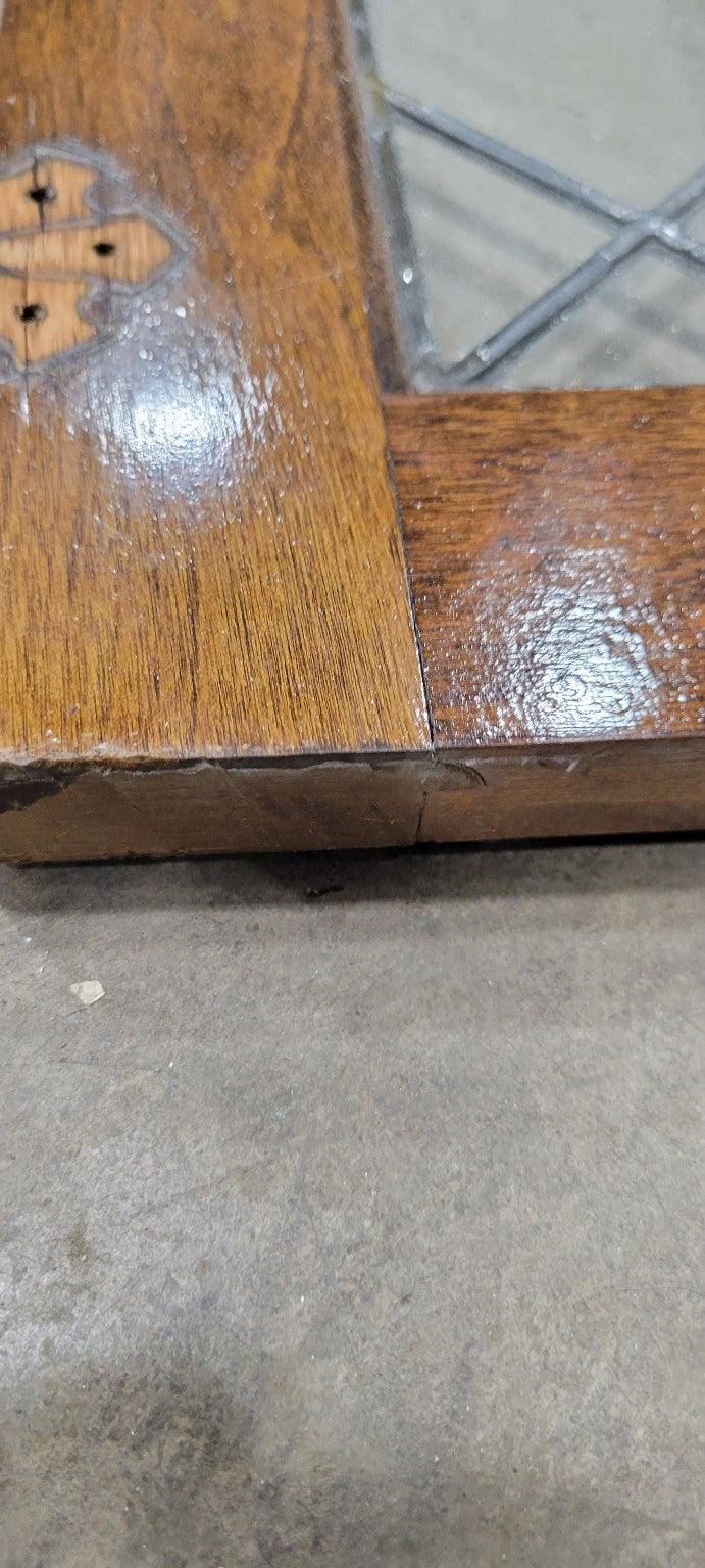 Set of Three Antique Leaded Glass Cabinet Doors ( Sold as set)