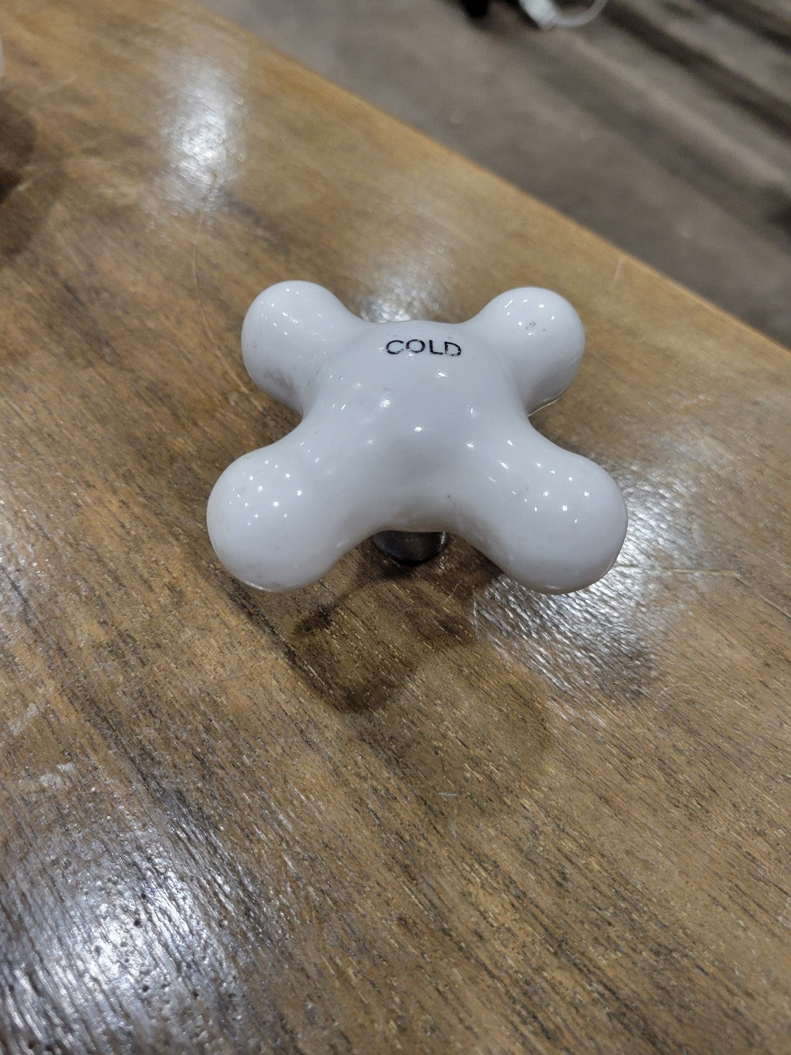 Vintage Porcelain Faucet Handle – "COLD"