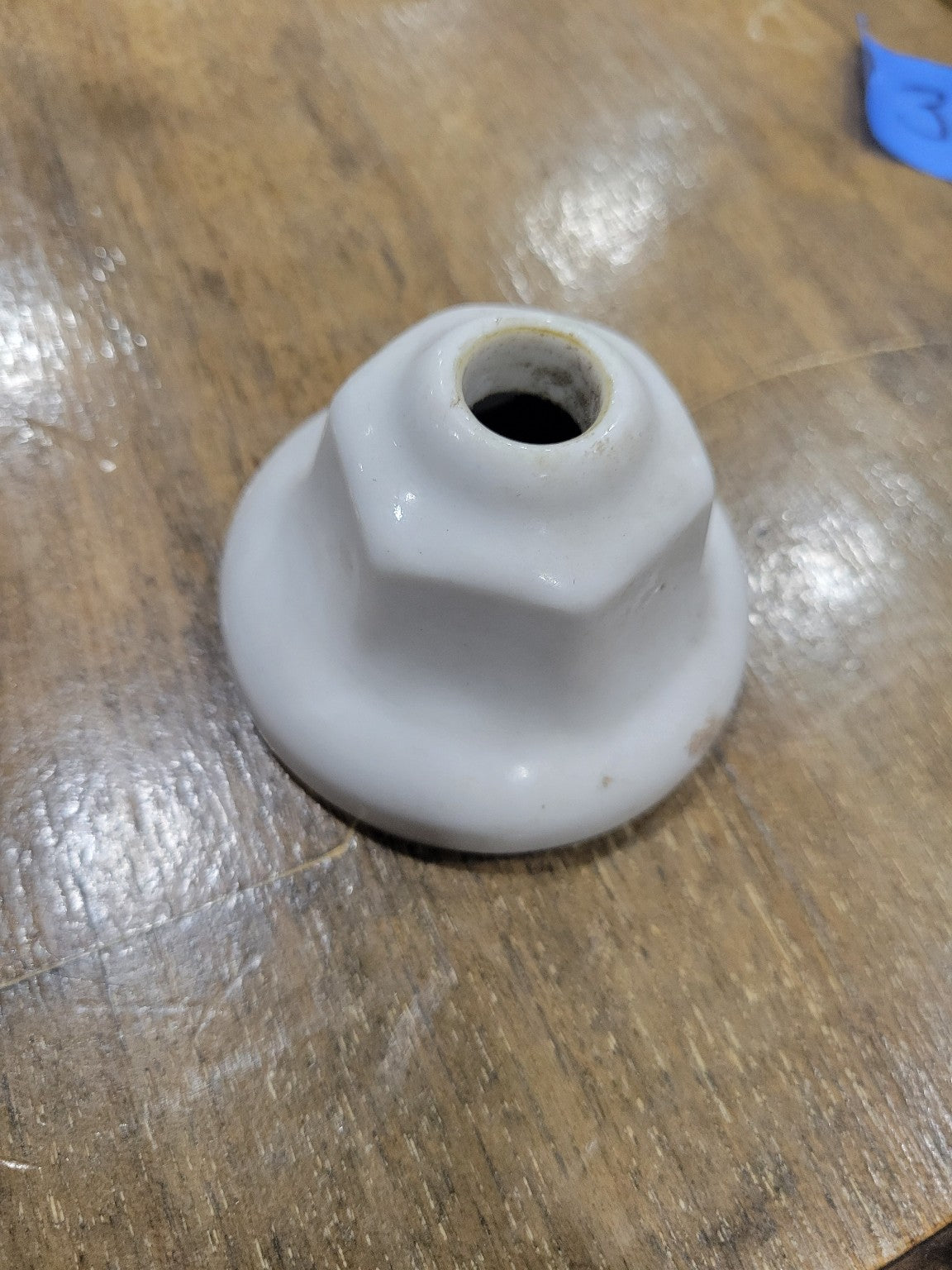 Vintage Porcelain Faucet Flange – Hex Base