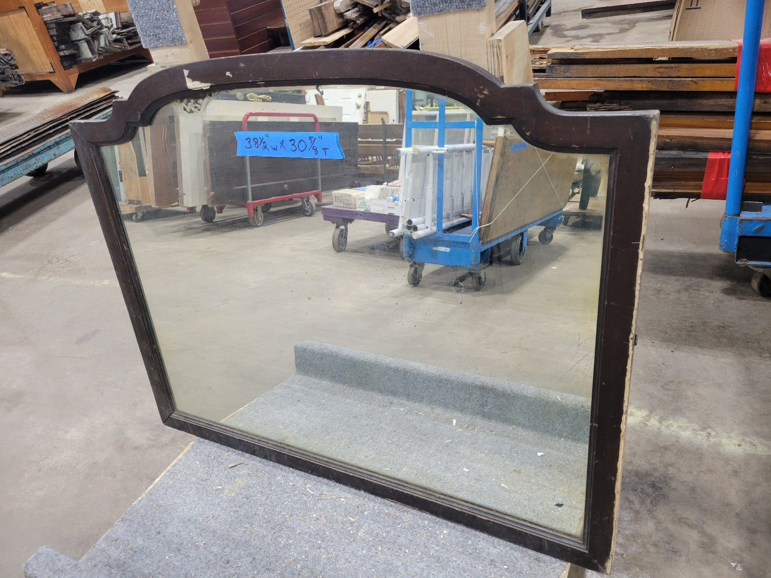 Vintage Mirror with Arched Crest Frame