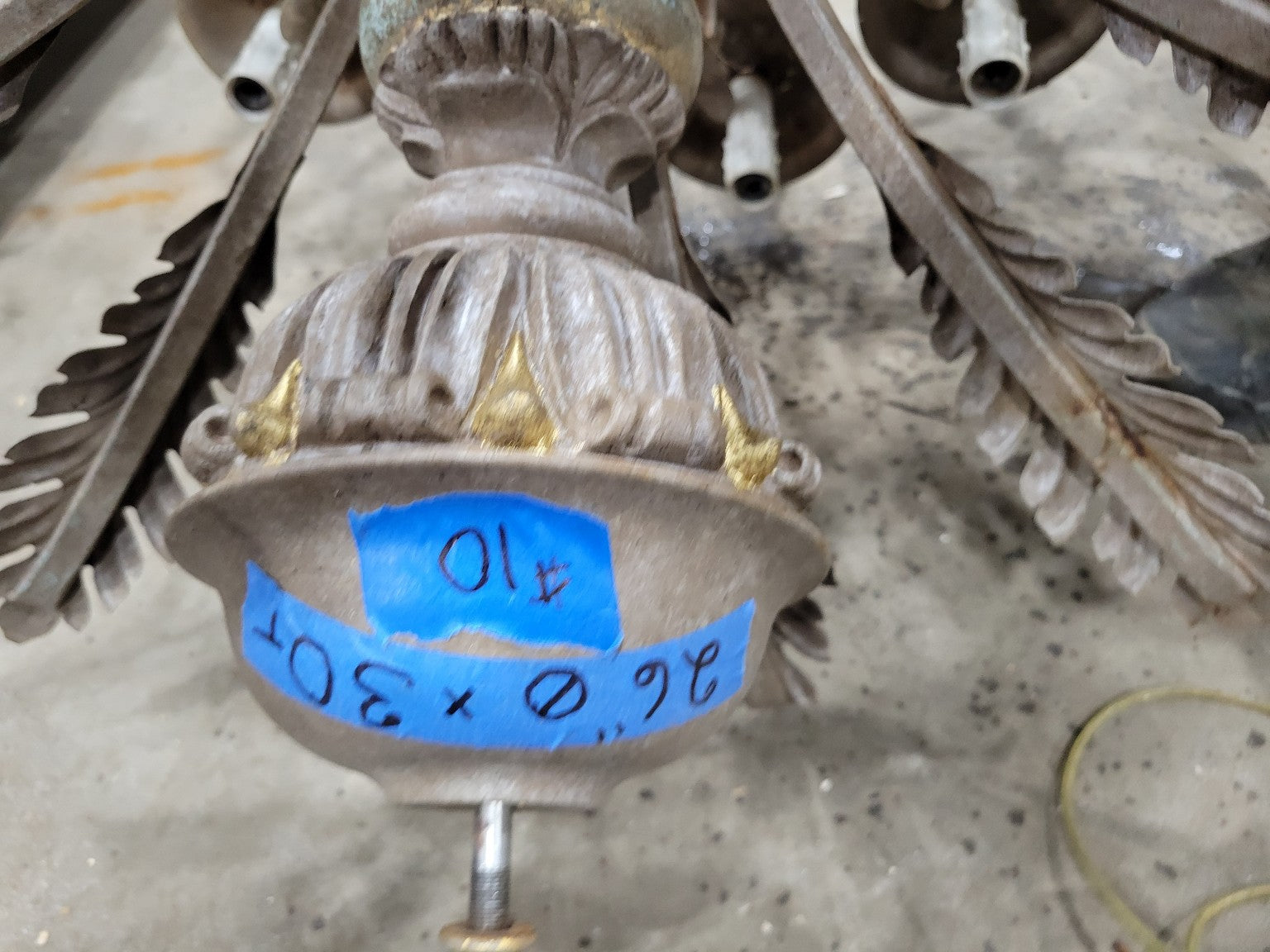 Large Ornate Cast Iron Chandelier