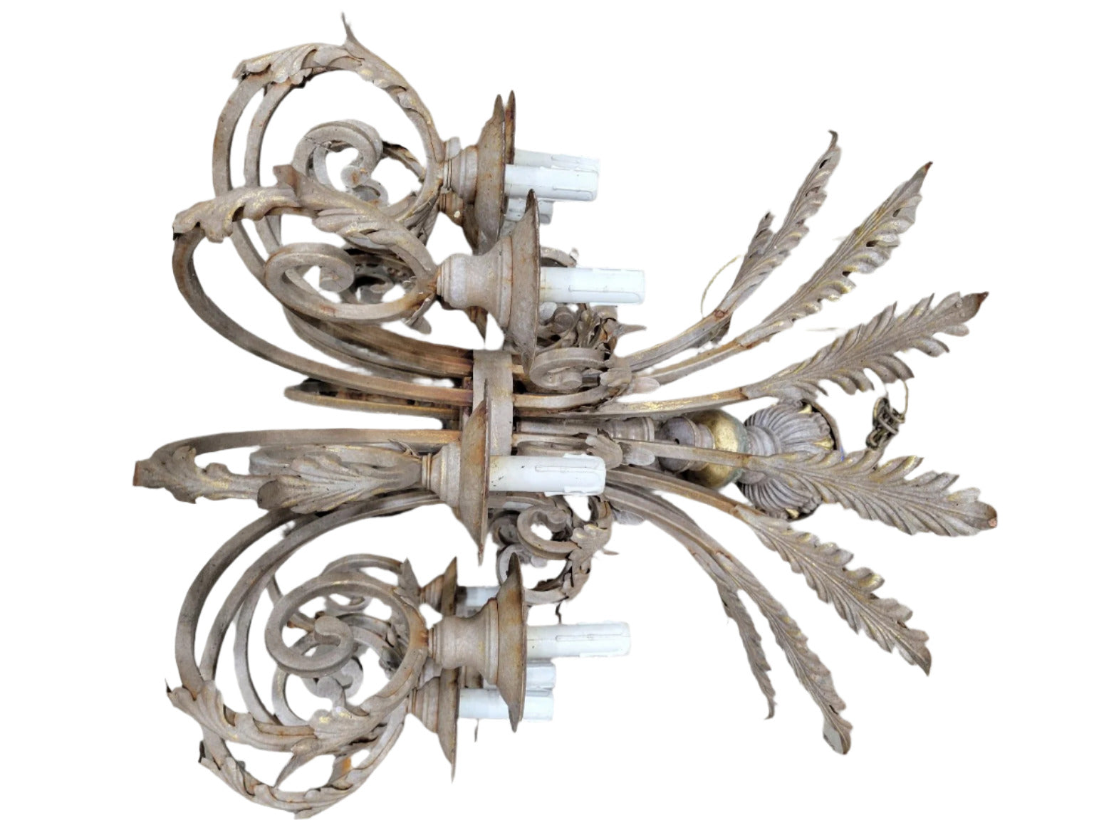 Large Ornate Cast Iron Chandelier