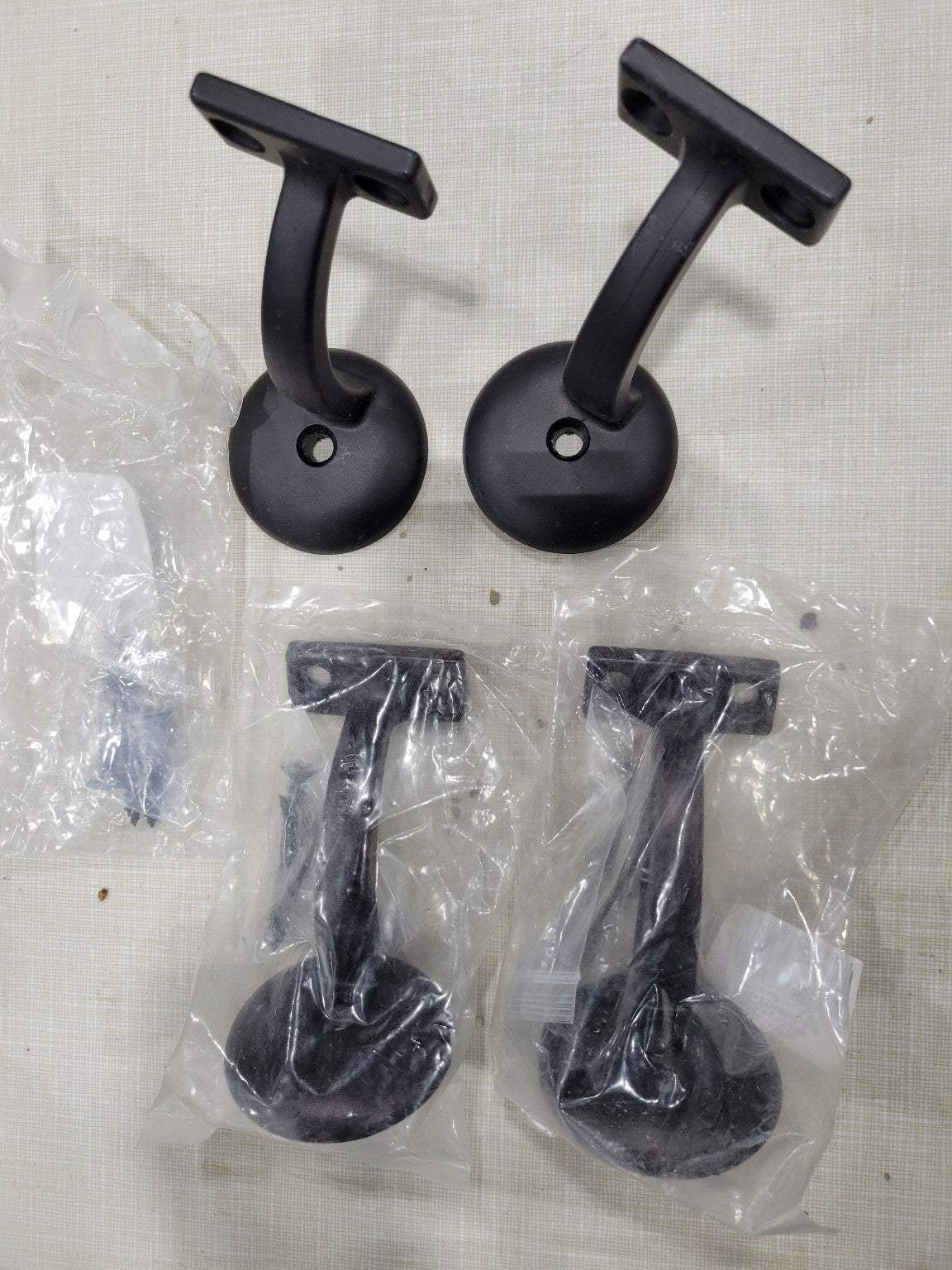 Set of 4 Matte Black Wall Rail Brackets