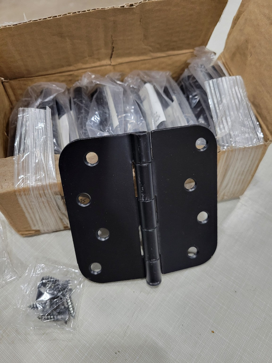 Lot of 12 Matte Black 4" x 4" Door Hinges
