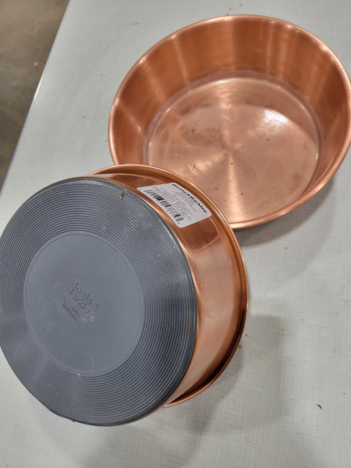 Set of 2 Copper-Finish Dog Bowls
