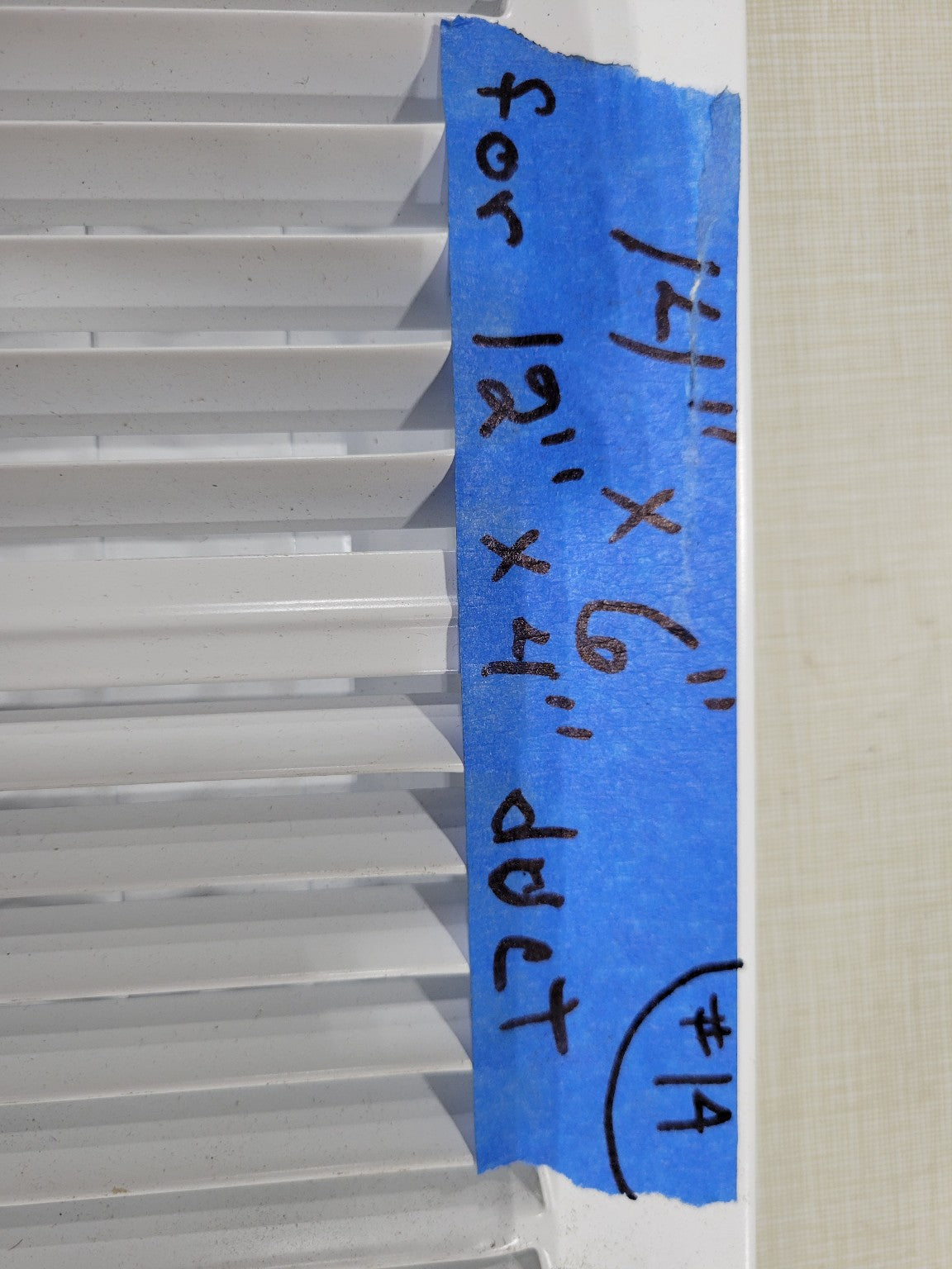 White Steel Adjustable Vent Register – 14" x 6" (Fits 12" x 4" Duct)