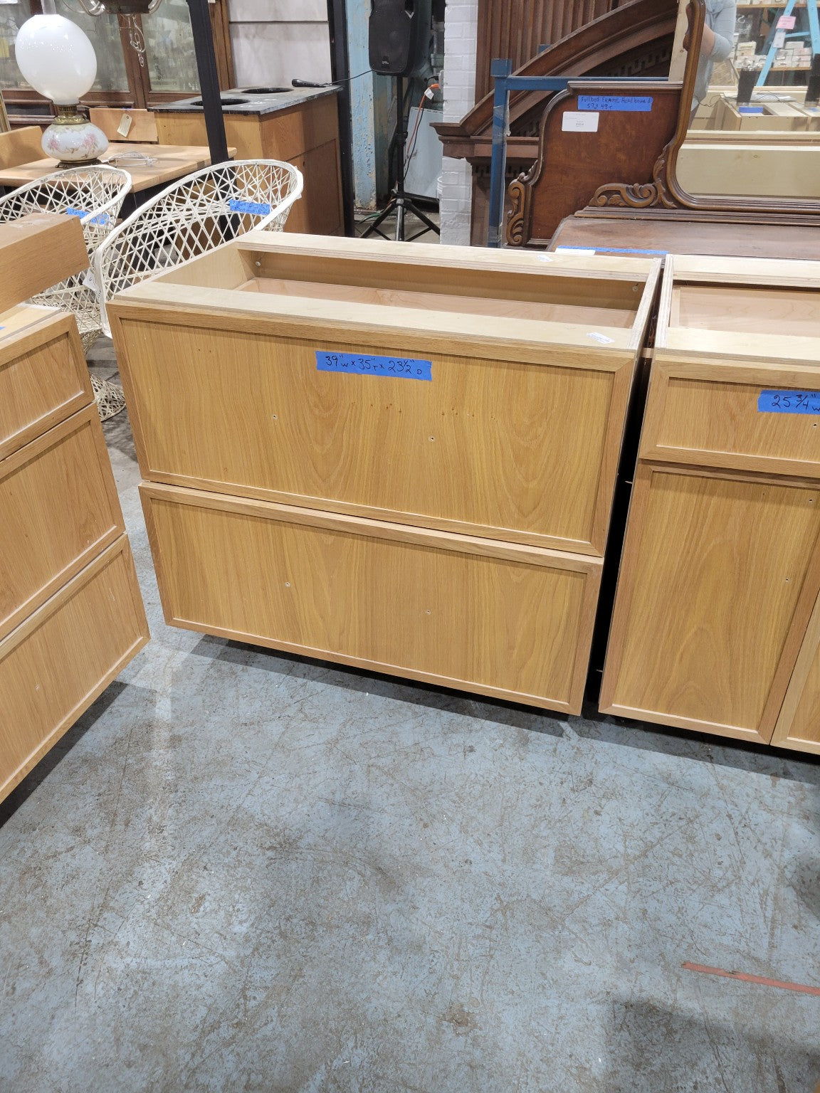 White Birch Base Cabinet with Two Drawers