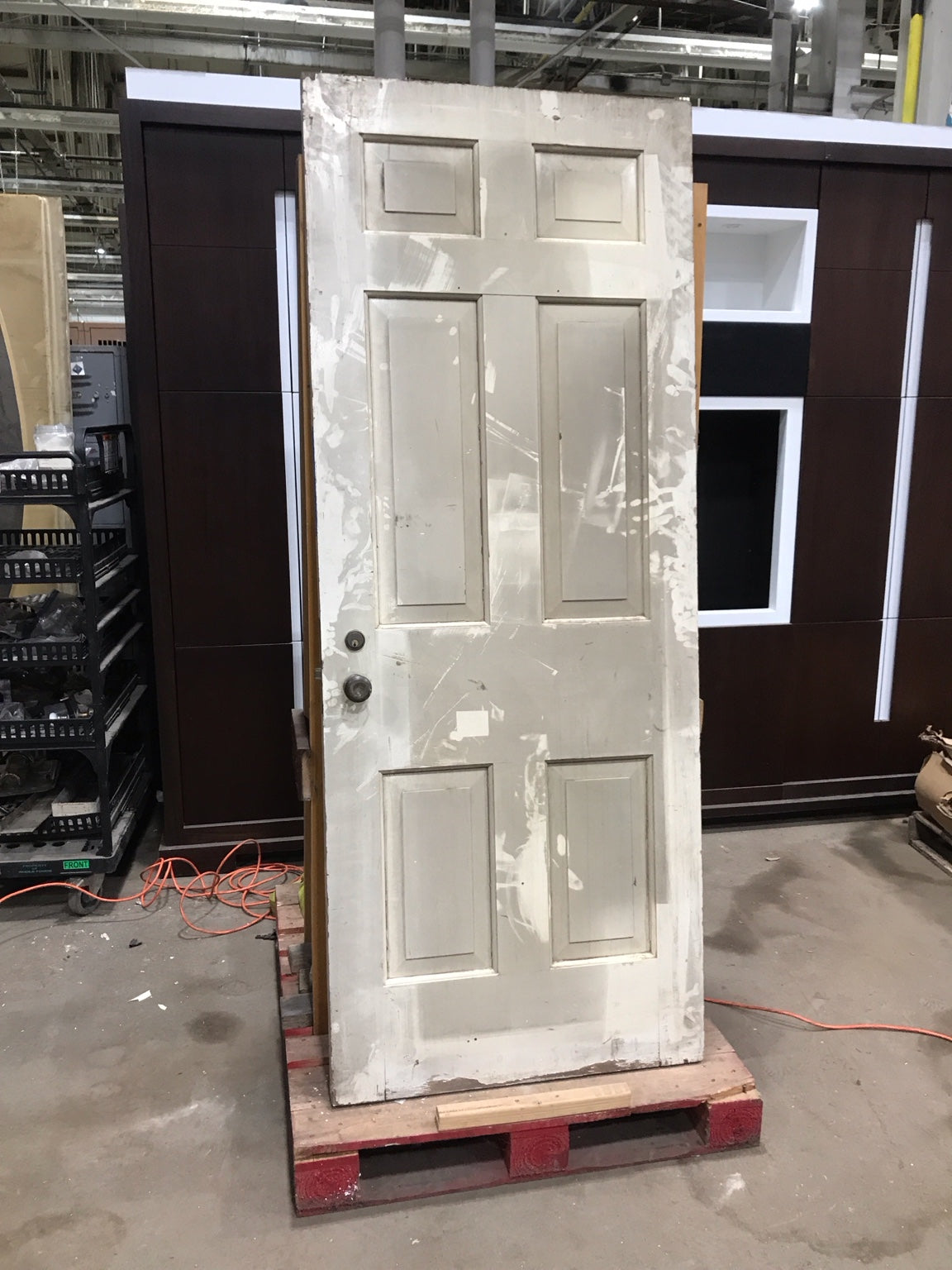 Vintage 6-Panel Wood Entry Door