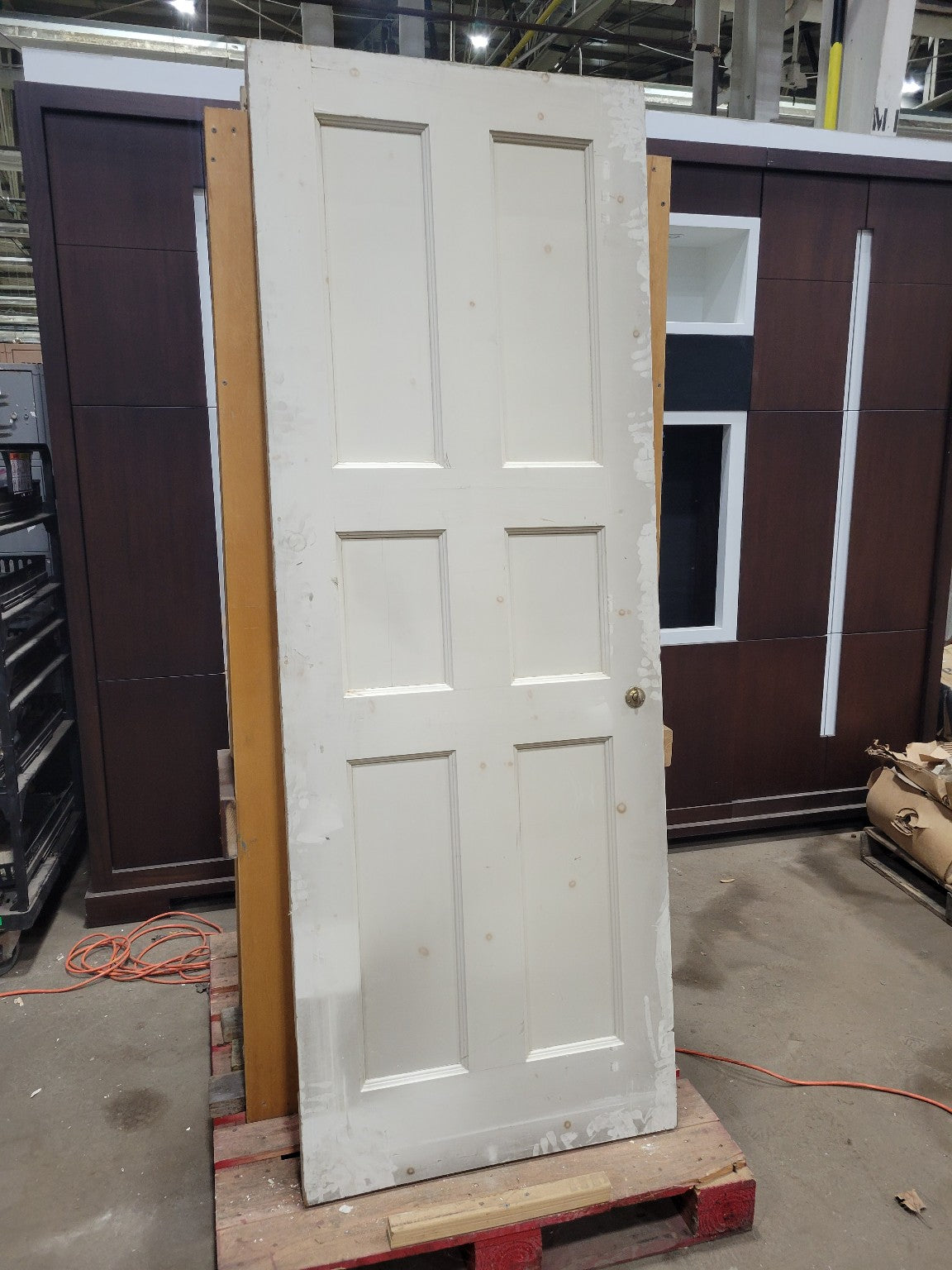 Antique Six-Panel Solid Wood Door