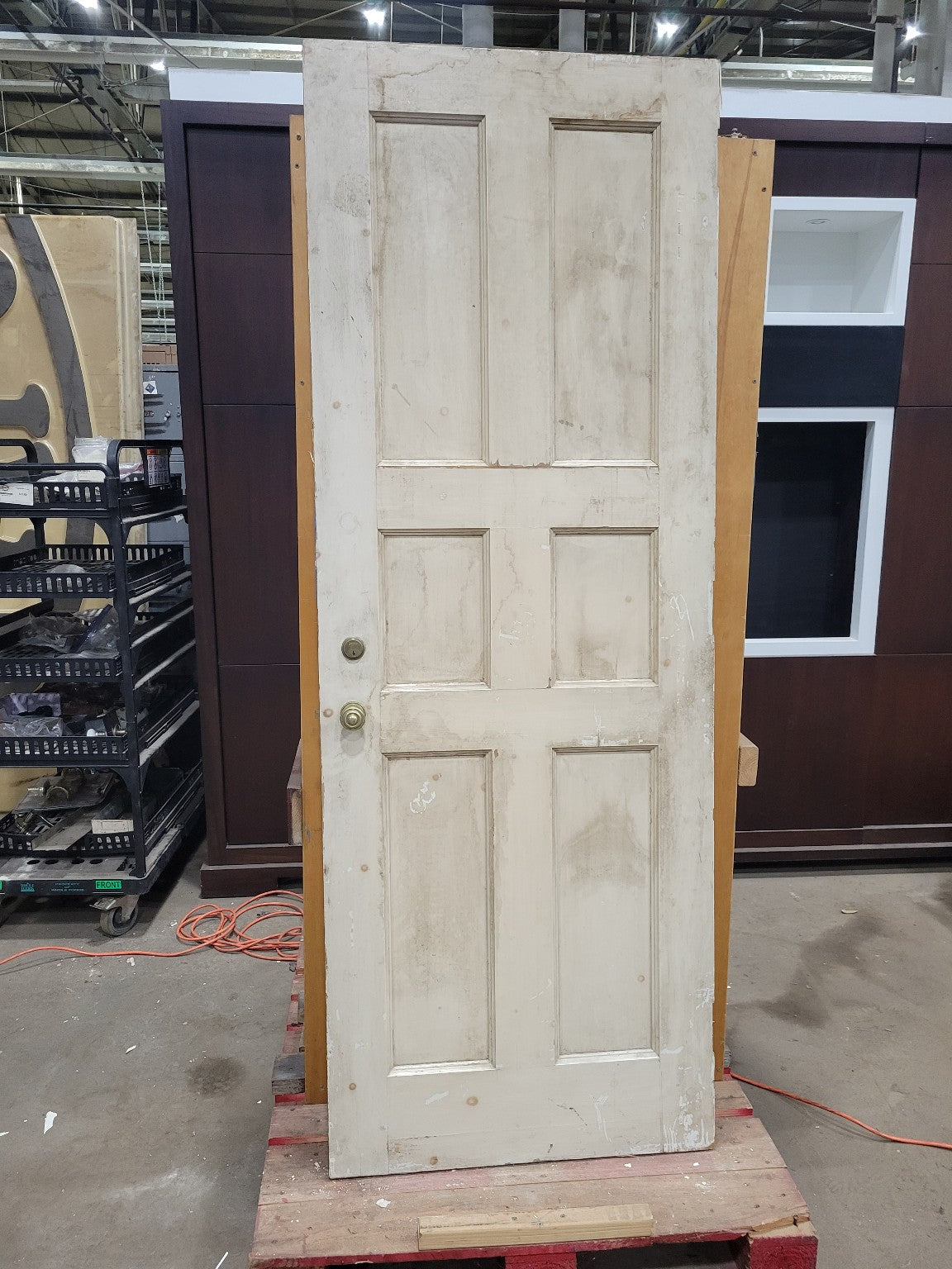 Antique Six-Panel Solid Wood Door