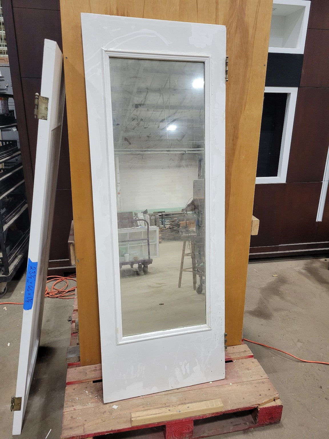Vintage White Wood Door with Full-Length Mirror - Quantity: #2 at time of listing