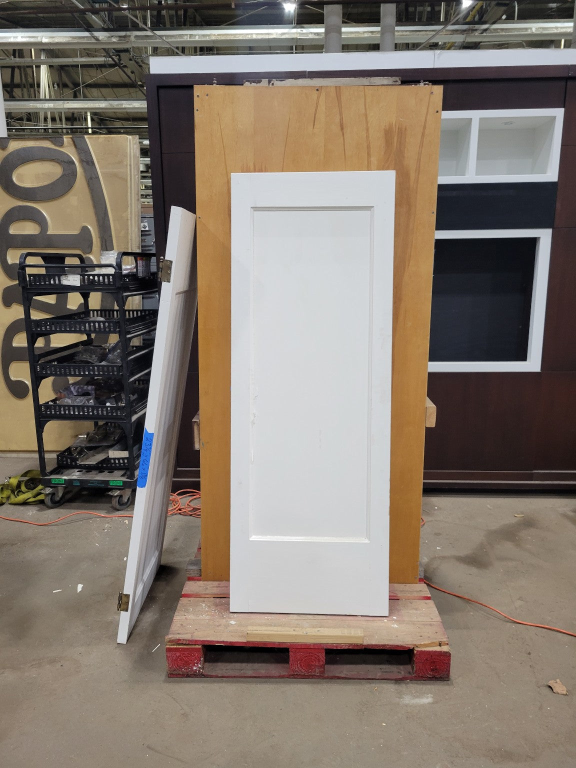 Vintage White Wood Door with Full-Length Mirror - Quantity: #2 at time of listing