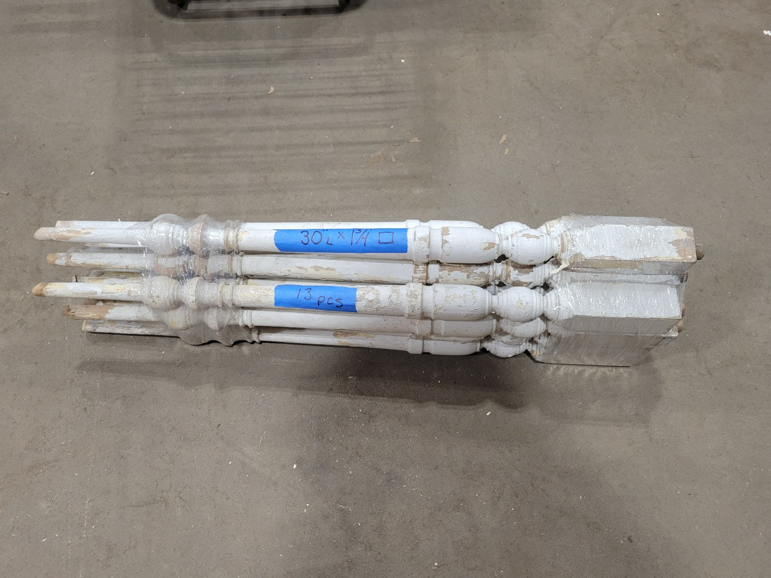 Lot of 13 Vintage Turned Wood Balusters – Painted White