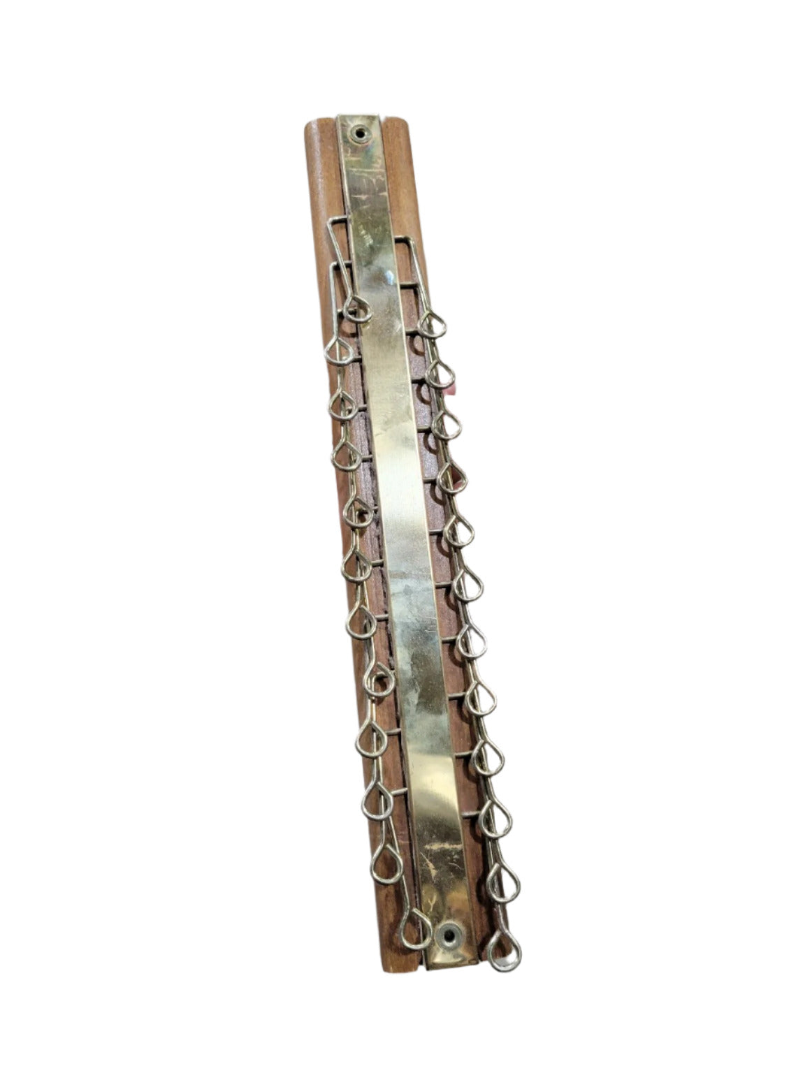 Mid-Century Wall-Mount Tie Rack with Brass Hardware