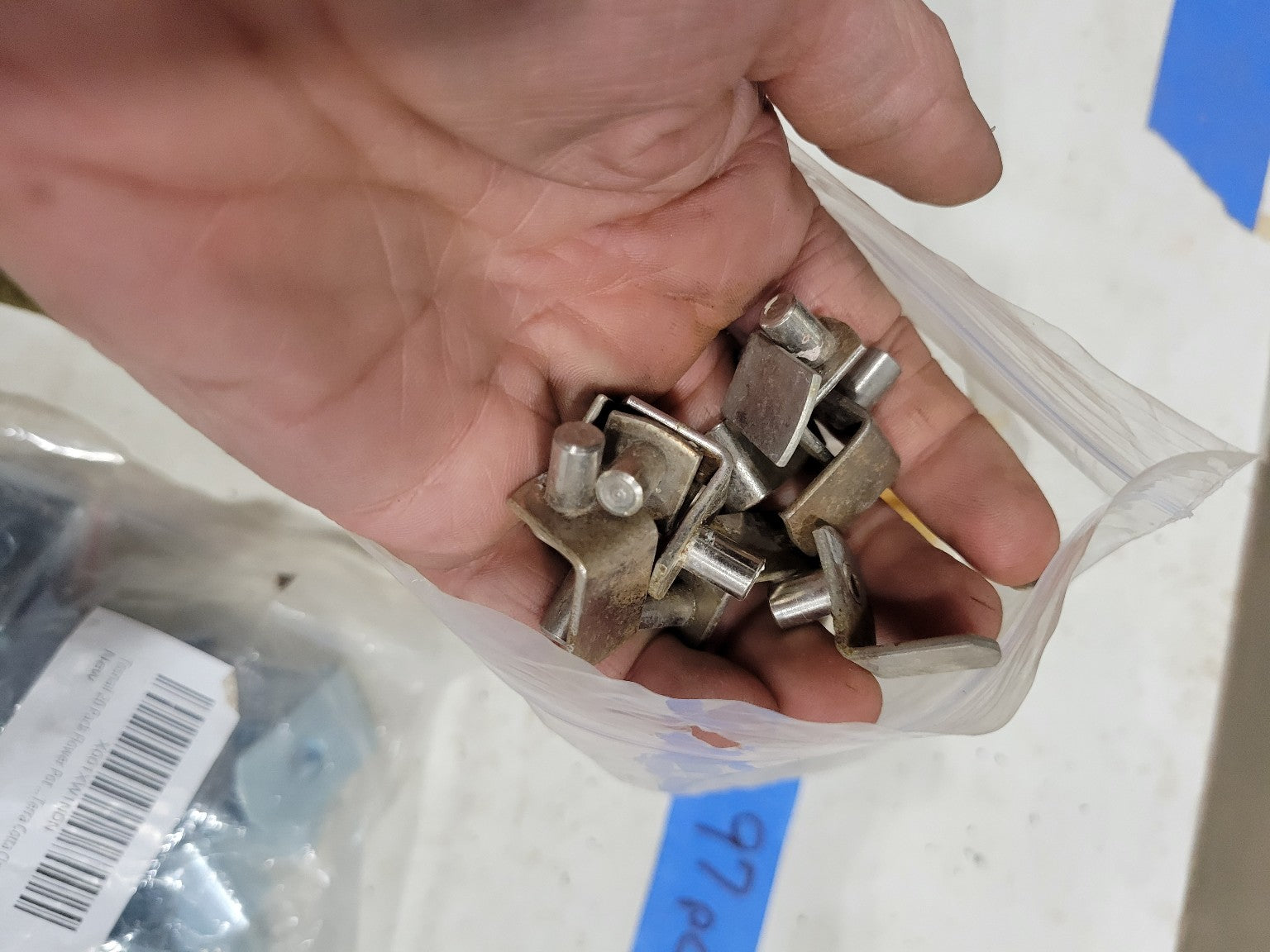 Lot of 97 Metal Shelf Brackets – Assorted Peg Type