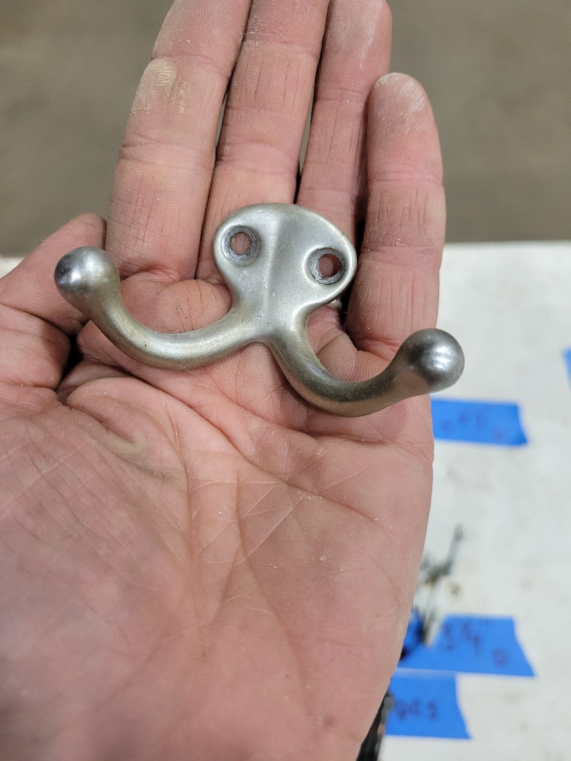 Single Vintage Double Hook – Wall Mount Coat or Hat Hook