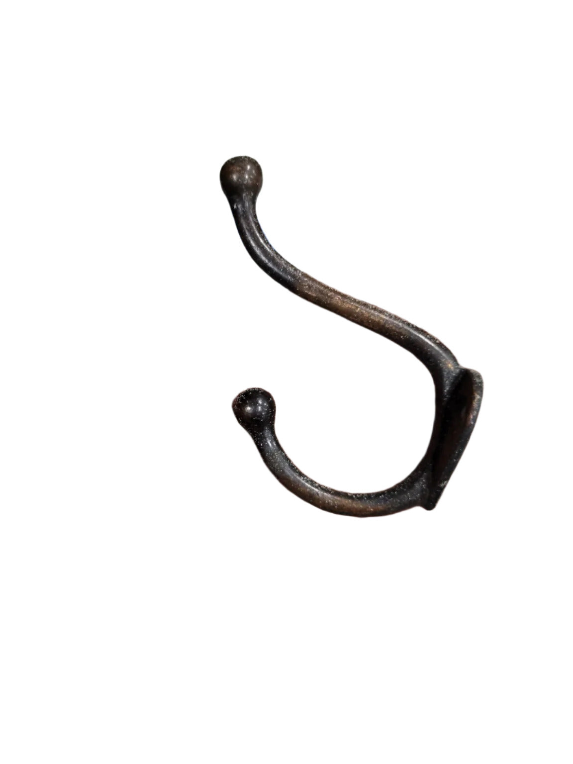 Set of 2 Rustic Cast Iron Wall Hooks – Aged Patina Finish