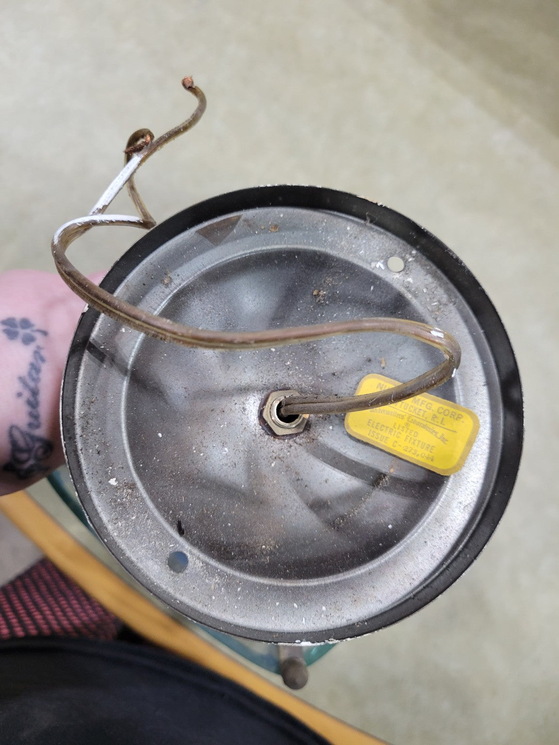 Vintage NuTone Brass and Glass Ceiling Light Fixture - 2-Light