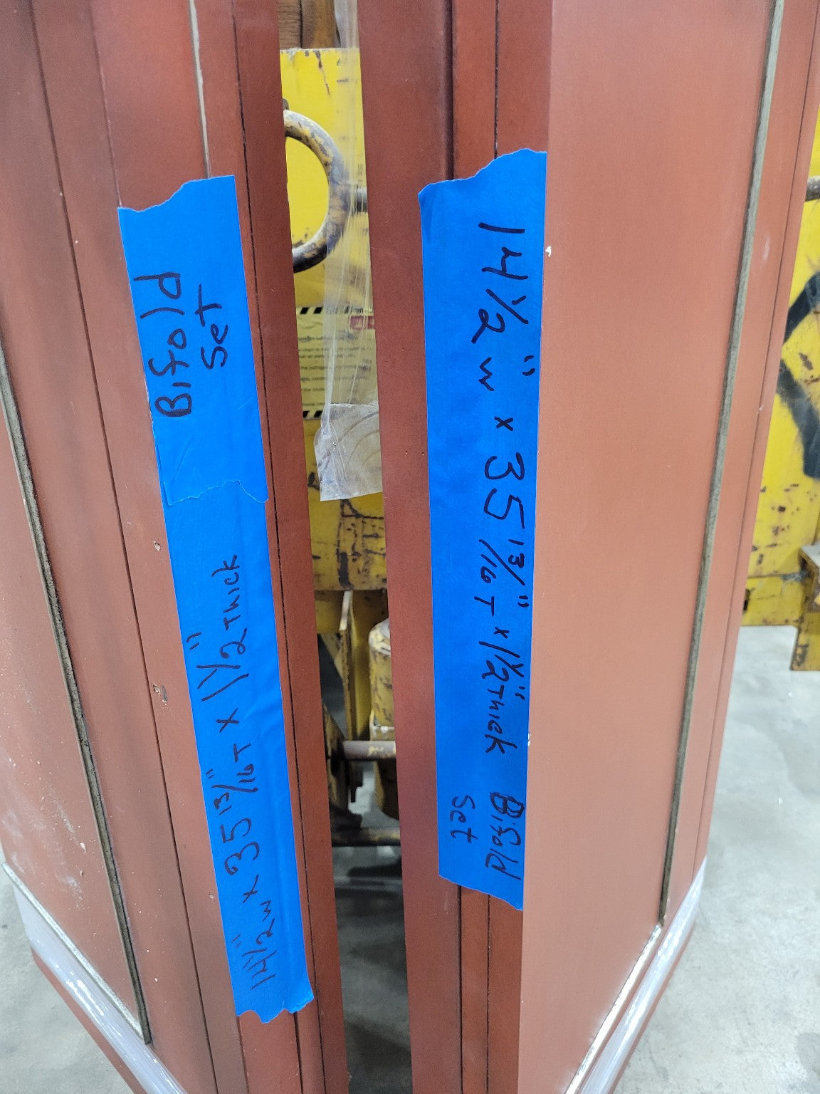 Vintage Red Painted Wood Bifold Door Set - 14½" W x 35⅛" T Each