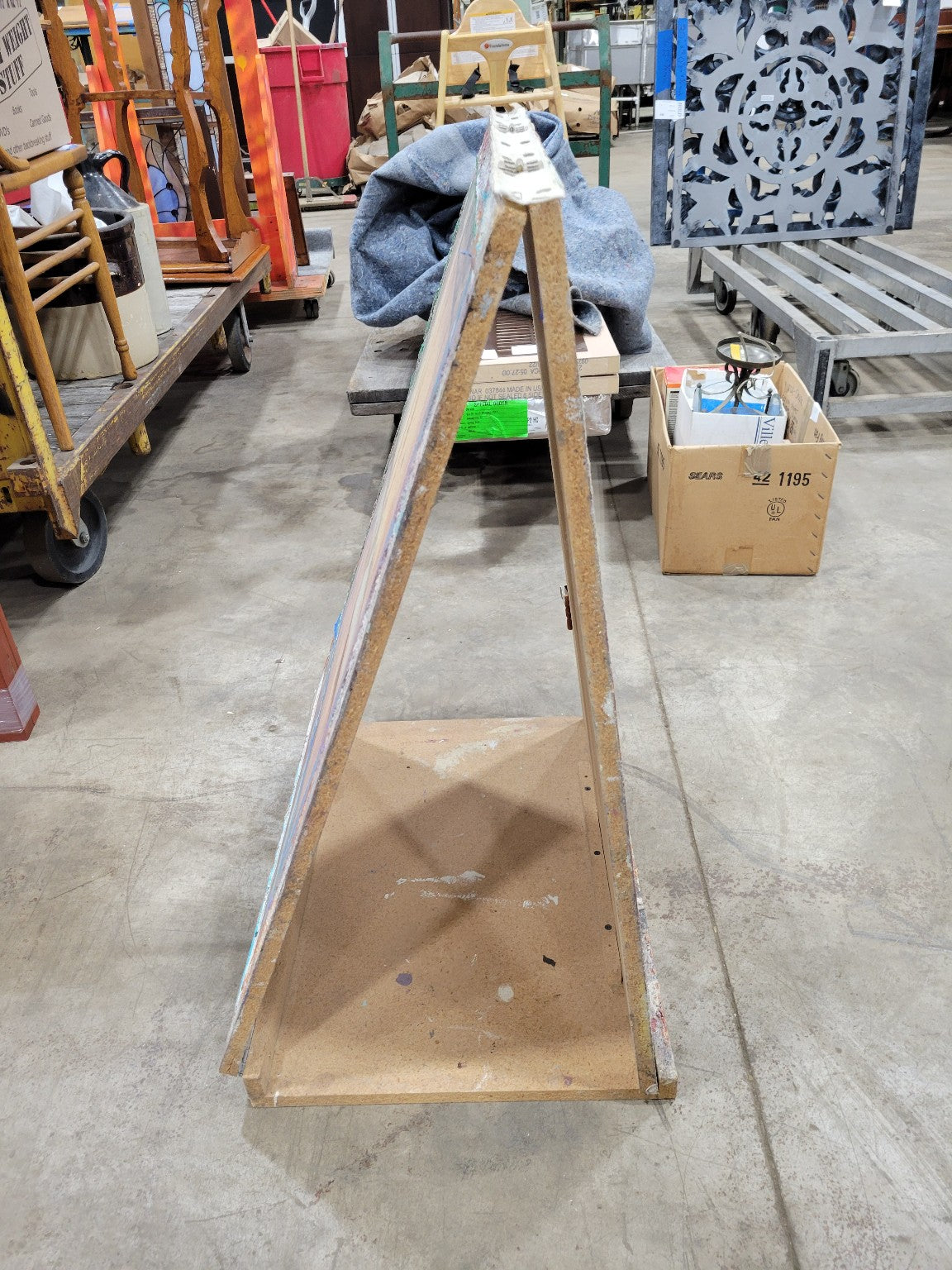 Vintage Painted Studio Easel Board - Double-Sided - 23¾" W x 32¼" T