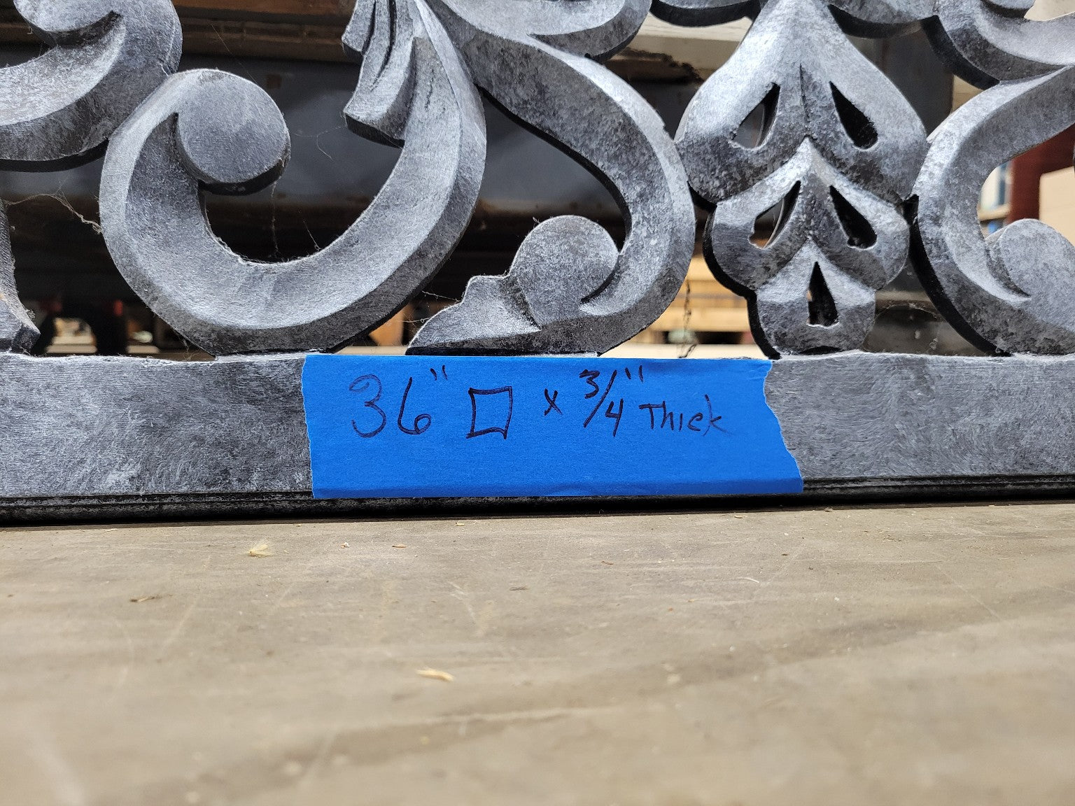 Large Vintage Carved Wood Ornamental Panel - 36" Square x ¾" Thick