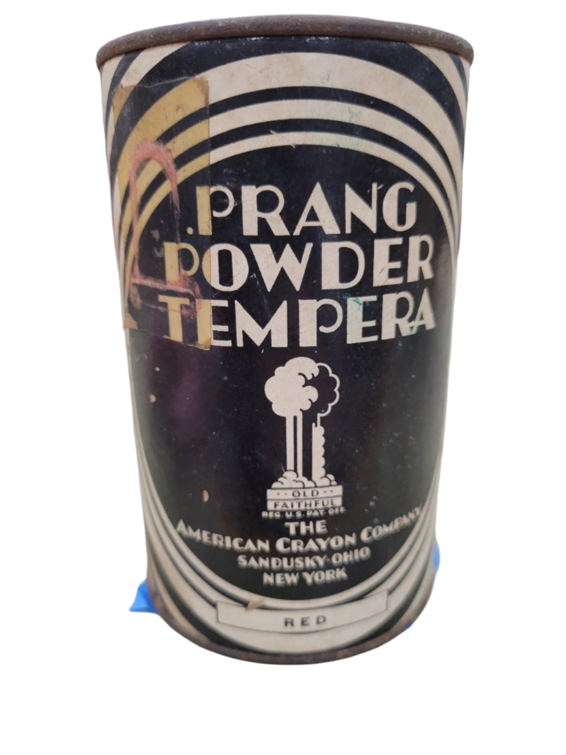 Vintage Prang Powder Tempera Paint Tin – Red – American Crayon Company (Unopened, Full Pigment)