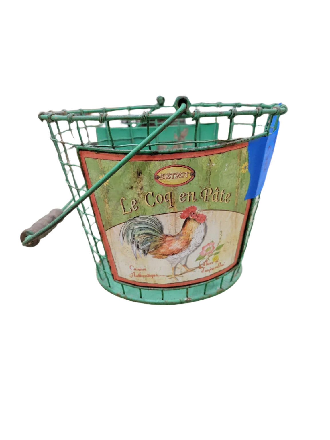 Vintage French Country Style Wire Basket – “Le Coq en Pâte” Bistro Theme