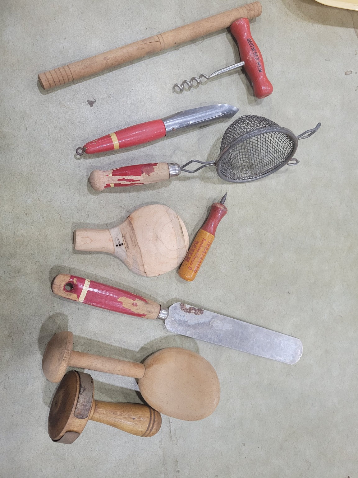 Vintage Wooden & Metal Kitchen Tool Set – Mixed Lot of 11