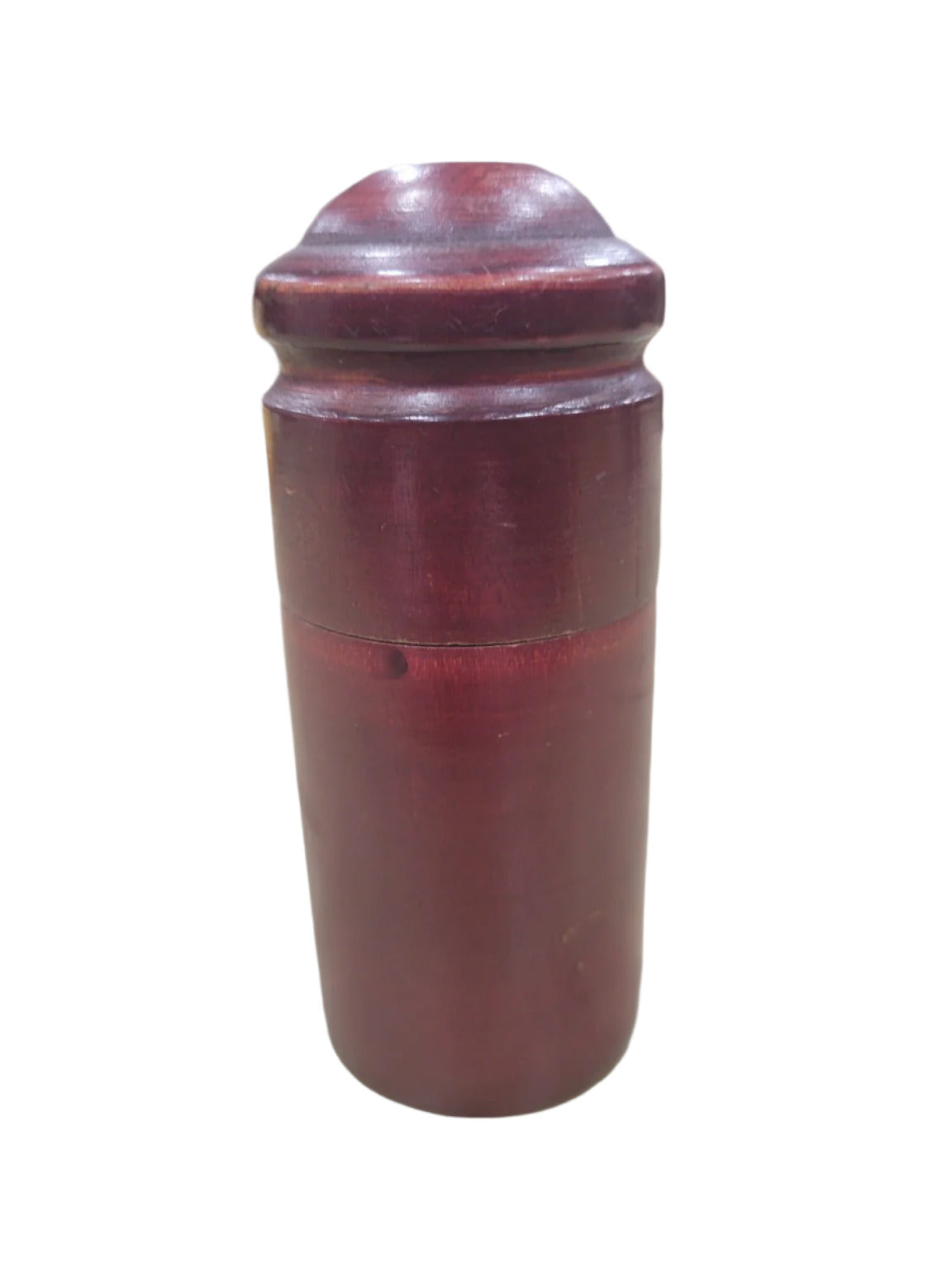 Turned Wood Matchstick Holder with Striker Base – Burgundy Finish