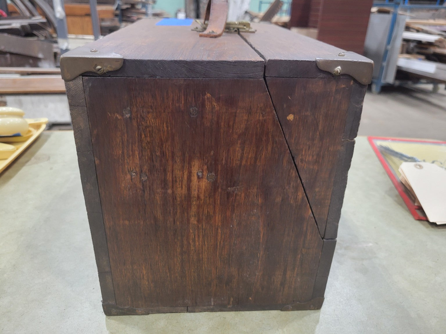 Antique Oak Machinist’s Tool Chest with Drop-Front Panel