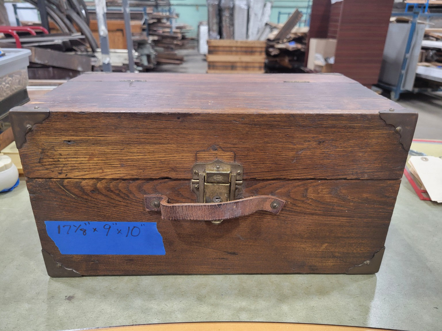 Antique Oak Machinist’s Tool Chest with Drop-Front Panel