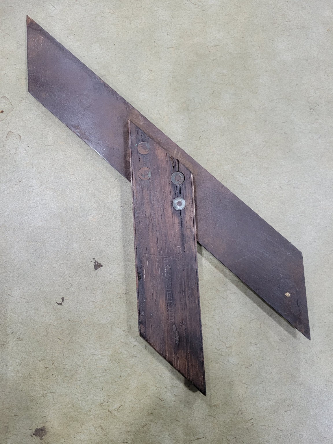 Antique R.O. Meredith Fixed-Handle T-Bevel Gauge – Wood & Steel Angle Tool