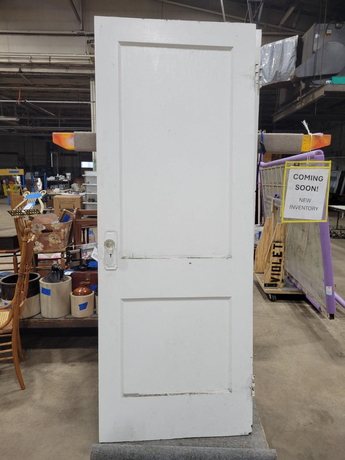 Vintage 2-Panel Interior Door with Glass Knobs – 30" x 79 ¾" x 1 3/8"