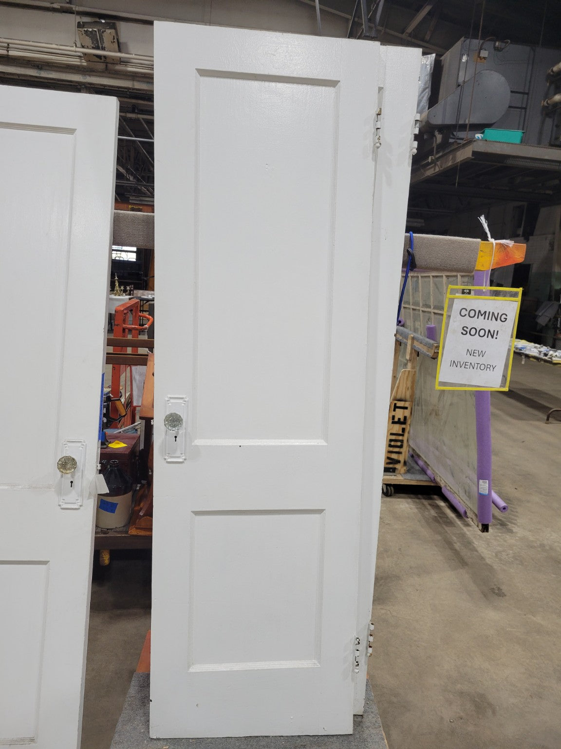 Vintage 2-Panel Interior Door with Glass Knobs – 24" x 78 ¾" x 1 3/8"