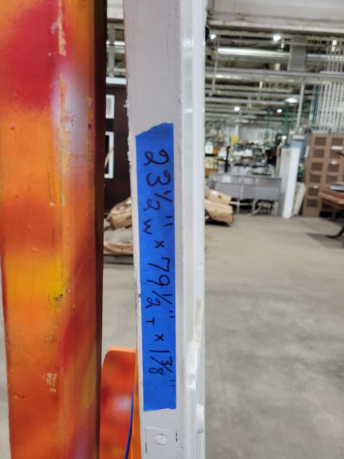 Single 2-Panel Interior Door – Painted One Side, Stained Wood on Reverse – 23 ½" x 79 ½" x 1 ⅜"