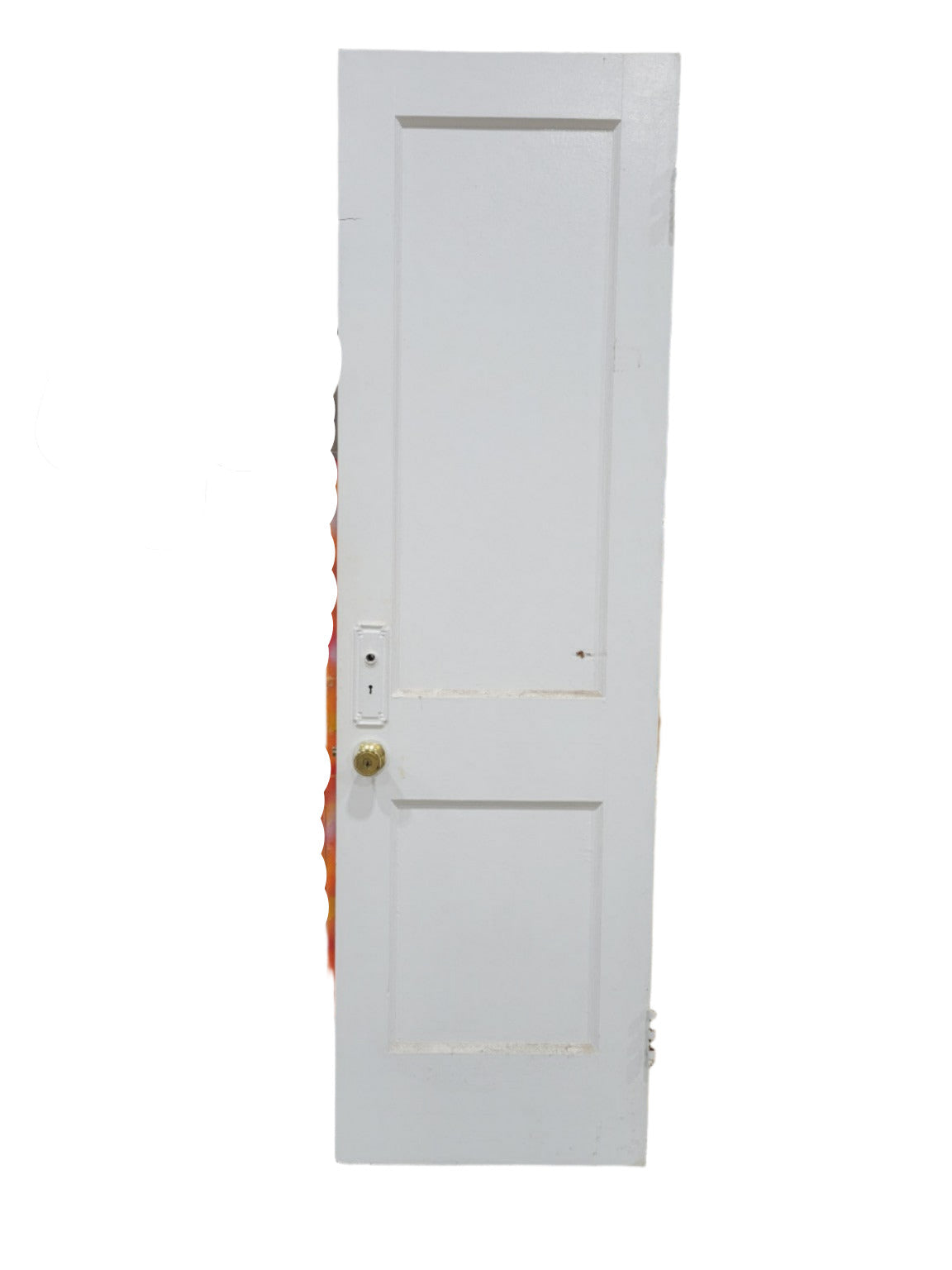 Single 2-Panel Interior Door – Painted One Side, Stained Wood on Reverse – 23 ½" x 79 ½" x 1 ⅜"