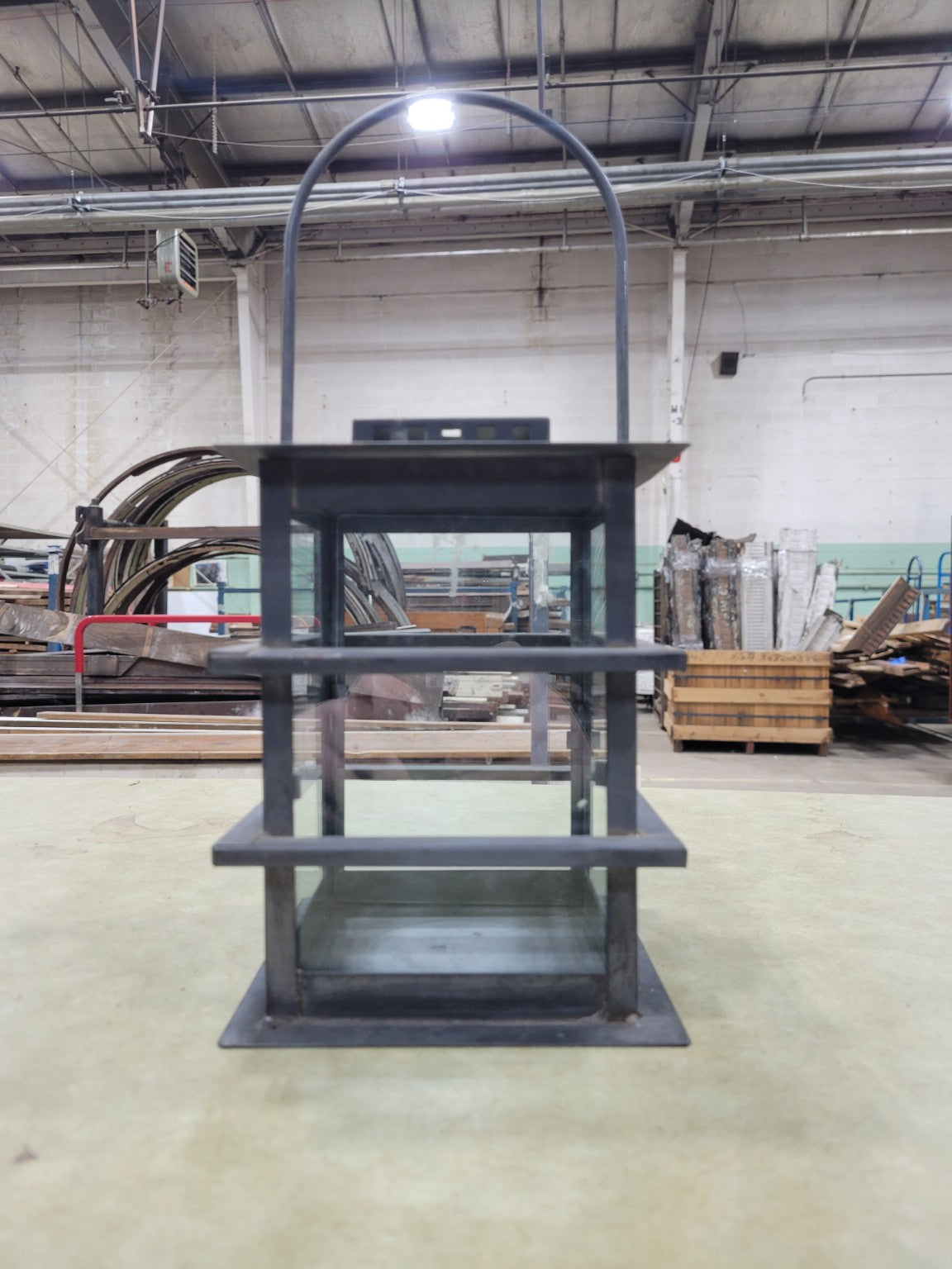 Modern Industrial Black Metal and Glass Lantern – Tiered Frame