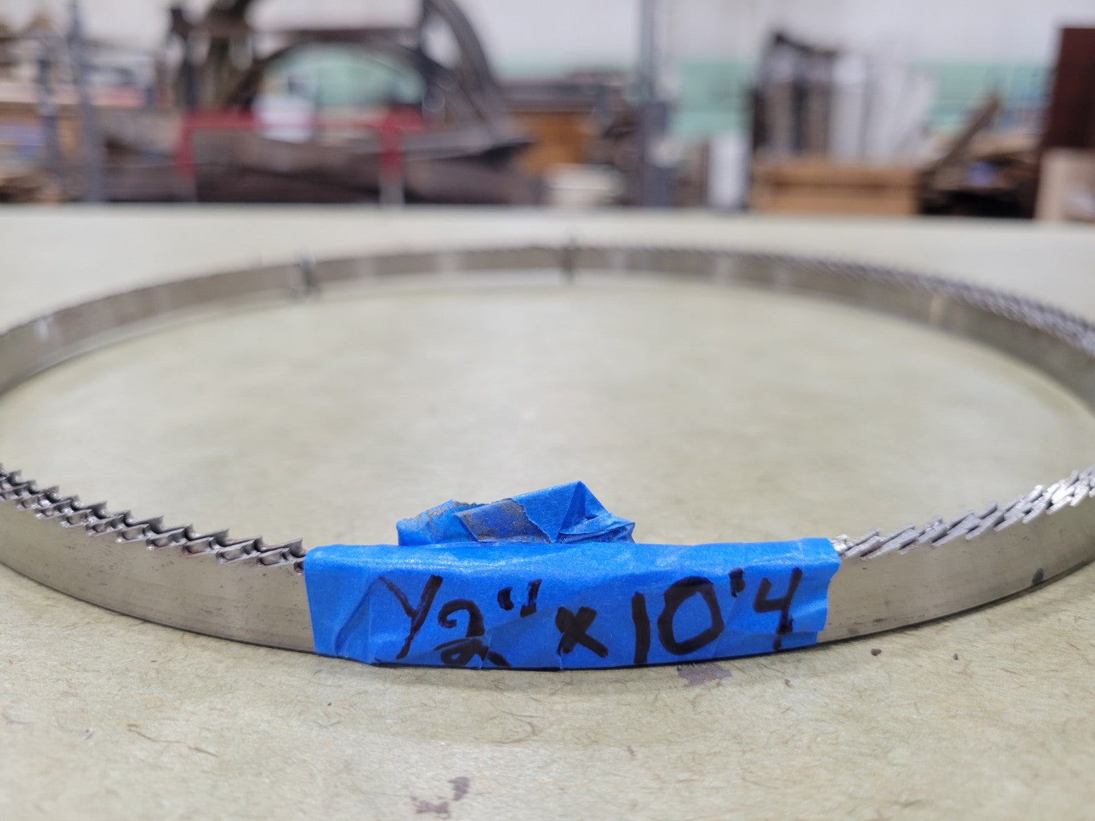Band Saw Blade Coil – ½" W x 10' 4" L, Carbon Steel with Raker Tooth Set