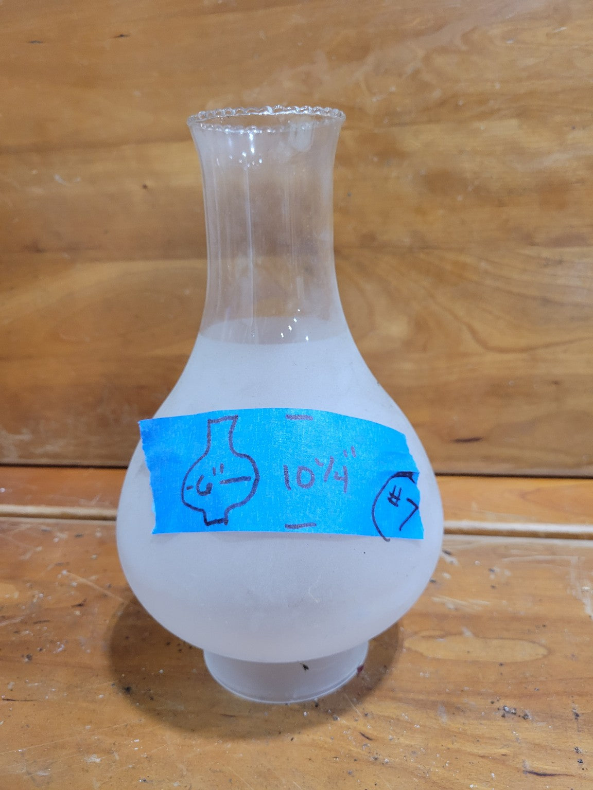 Frosted Glass Lamp Shade – Bulbous Chimney Form