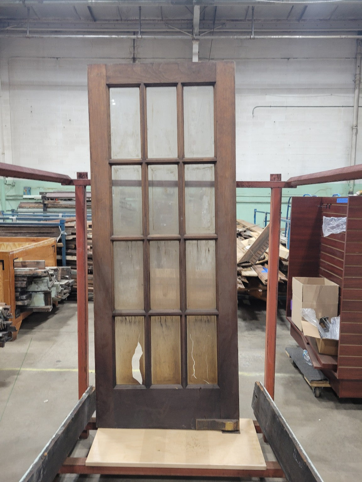 Vintage 15-Lite Swing Door with Aged Glass – 32" x 79 ¾" (A)