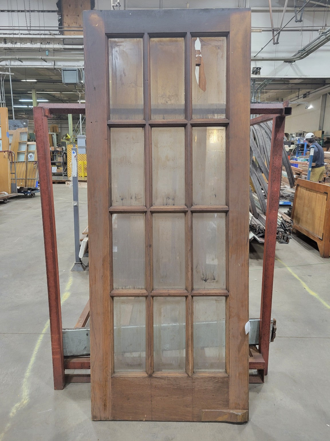 Vintage 15-Lite Swing Door with Brass Detail – 32" x 80 ⅛" (B)