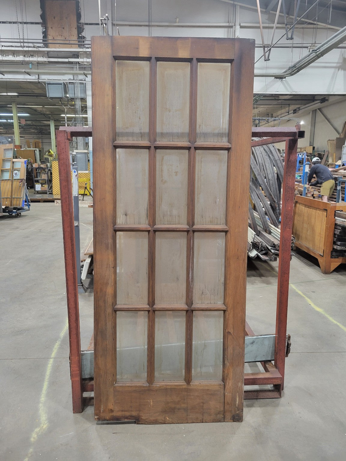 Vintage 15-Lite Wood Swing Door – Clean Paneled Design – 32" x 77 ⅞" (D)