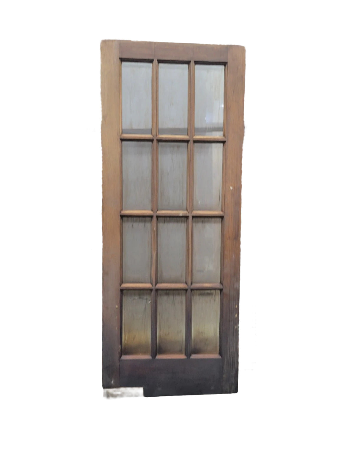 Vintage 15-Lite Wood Swing Door with Minor Fire Damage – 32" x 79 ¼" (F)