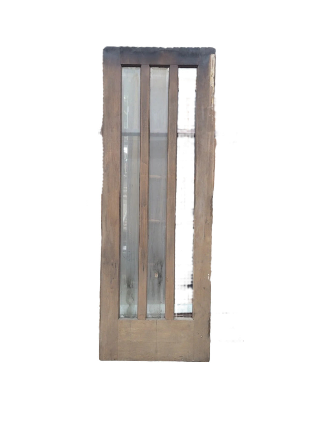 Antique Multi-Lite Swing Door with Symmetrical Side Glass Columns – 30 ⅜" x 84 ¼" (G)