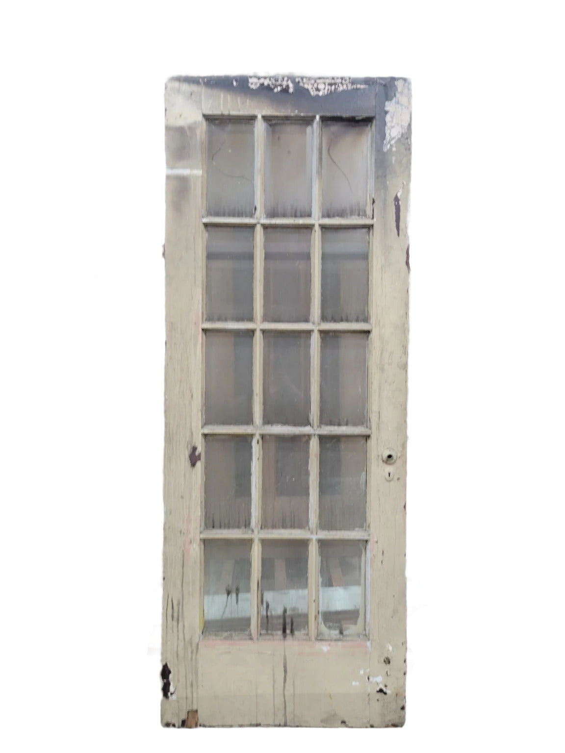 Antique 15-Lite Painted Wood Door – 32" x 84" (CC)