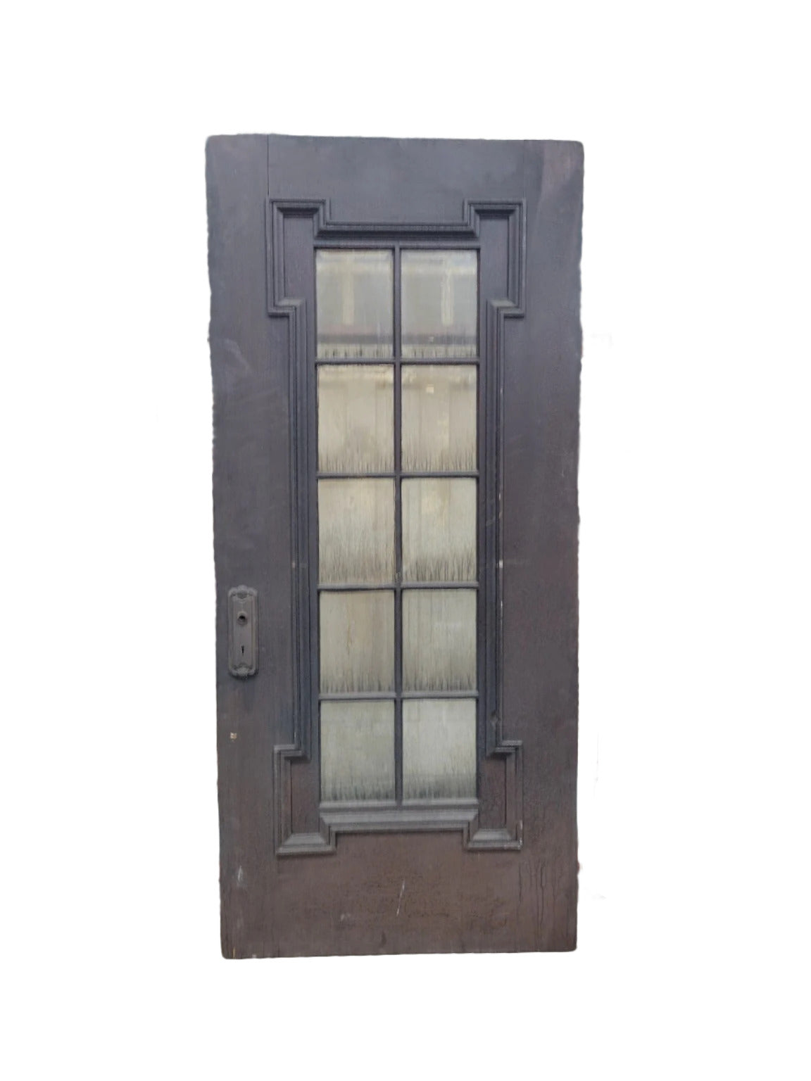 Ornate 9-Lite Beveled Glass Entry Door with Applied Molding – 36 x 79 ¾ (JJ)