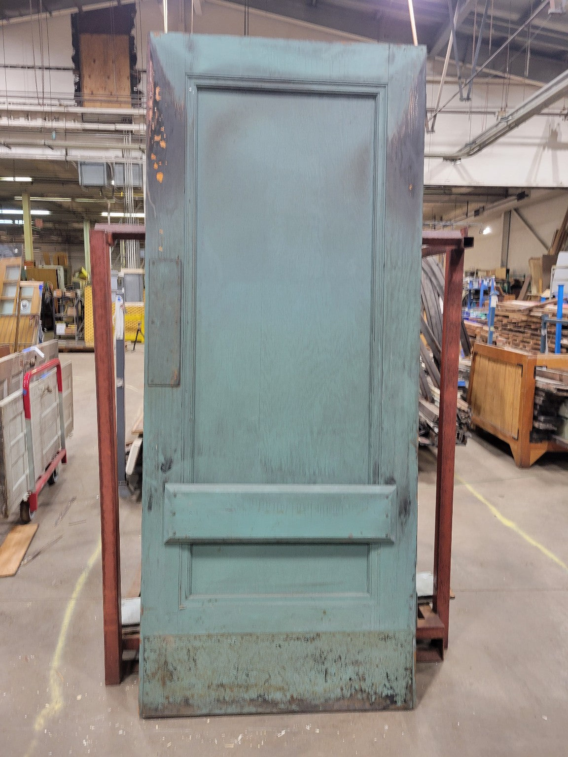 Oversized Painted Wood Utility Door with Strap Bracing – 36" x 86 ¼" (II)