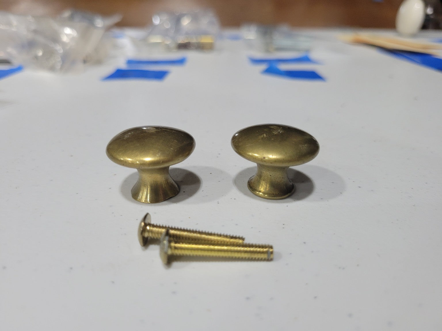 Vintage Solid Brass Drawer Knobs – Set of 2